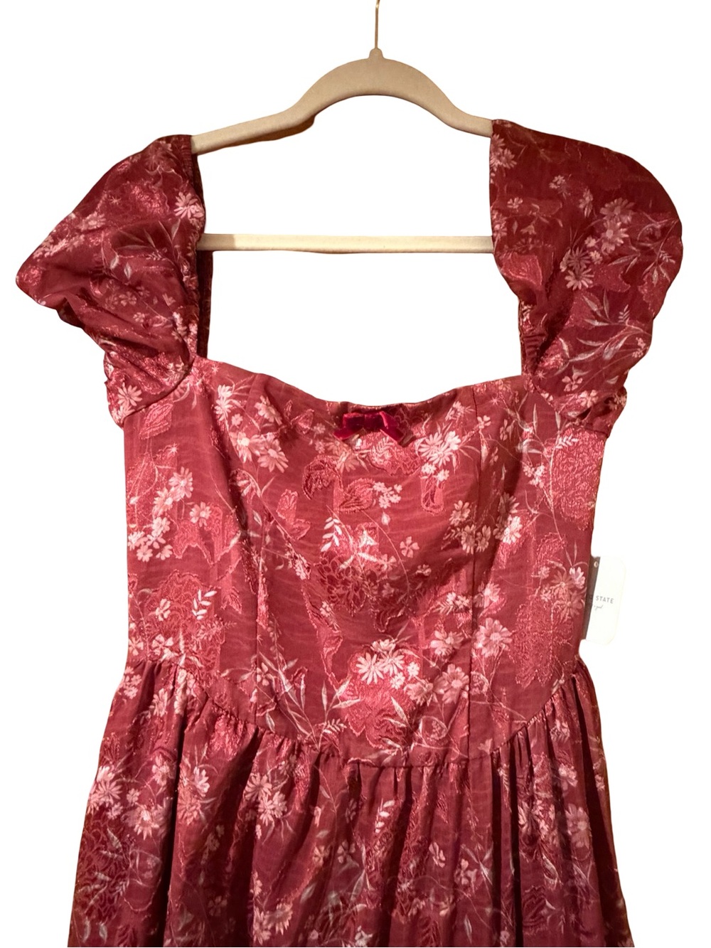 Altar’d State Junie Floral Maxi Dress Burgundy S NWT - Picture 6 of 12